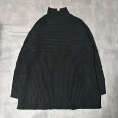 a.v.v リブタートルネックセーター ブラック ゆったり シンプル ニット