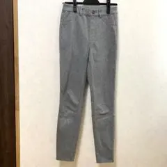 ユニクロUNIQLO レギパン グレー デニム風 ヒートテックM
