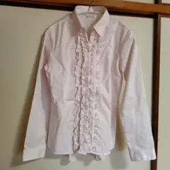 フリル長袖シャツ ピンク　サイズ11号