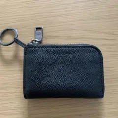 COACH ブラックレザーコインケース ジッパー付き