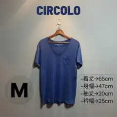 CIRCOLO ネイビー Vネック Tシャツ M