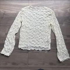 しまむら　シースルートップス　シアートップス　 アイボリー　白