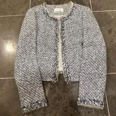 M-premierBLACK ノーカラージャケット 38