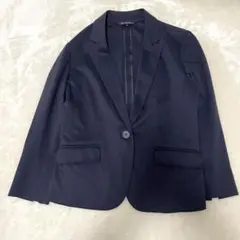 23区 テーラードジャケット 38 ネイビー 日本製 七分袖 通勤 フォーマル