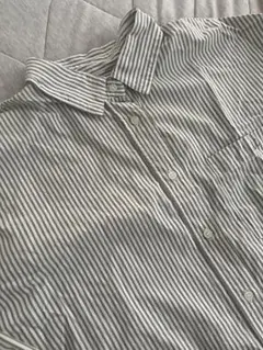 ストライプ 長袖シャツ グリーン/ホワイト