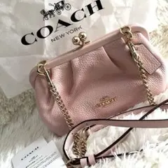 ⭐️現行・極美品⭐️コーチ キスロック がま口 ケース ポーチ ピンク Amazon | コーチ カードケース COACH ぺブルレザー キスロック