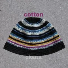 39大きめ クラッシャーハット ハンドメイド クロシェハット ビーニー ハット