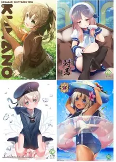 艦隊これくしょん 玉乃露 熊野 Z-1 呂500 対馬 A2クリアポスター