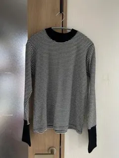 ♡タイムセール♡ Reaje ストライプ長袖カットソー　黒×白