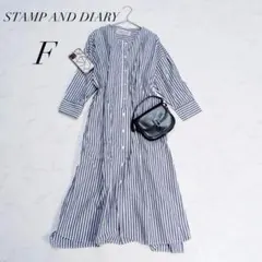 スタンプアンドダイアリー/シャツワンピース/ストライプ/コットン/日本製