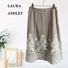 zY331【XL】LAURA ASHLEY スカート 刺繍 花柄 フレアのサムネイル
