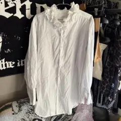 crinkle crinkle crinkle コットンフリルシャツ ホワイト