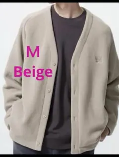 新品　ユニクロ×needles　フリースオーバーサイズカーディガン　ベージュ　M