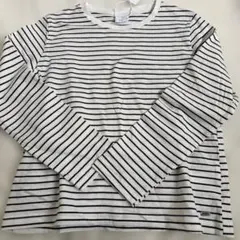 ZARA 長袖ボーダートップス　ロンT ザラキッズ　モノトーン　140