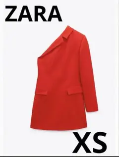 ZARA テーラードジャケット　アシメミニワンピース　赤