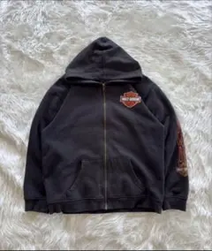 Harley-Davidson ジップアップパーカー 黒