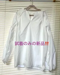 ホワイト長袖シャツ ブラウス チュニック風シャツ 試着のみ新品!!