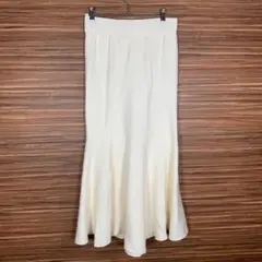コーナーズ ニット ロングスカート Lサイズ 白 ホワイト 無地