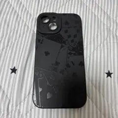 iPhone用ケース ブラック トランプ柄 デザイン