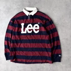 19946 Lee ビッグプリント ロゴ ボーダー ラガーシャツ ポロシャツのサムネイル