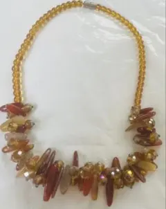 間*ん様 オレンジ系多層ビーズネックレス