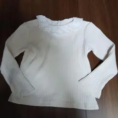 アイボリー フリル襟 長袖 カットソー