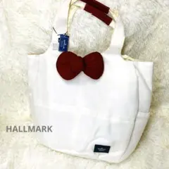 新品タグ付 HALLMARK トートバッグ ホワイト×赤リボン