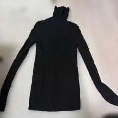 UNIQLO ユニクロ　メリノリブタートルネックセーター ブラック　M