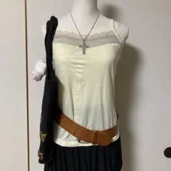 値下げ‼️y2kフェアリー森ガールレースキャミソールシワ加工