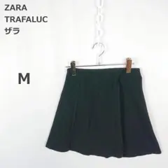 【ザラTRF】ミニスカート フレア アシンメトリ きれいめ カジュアル 黒 M