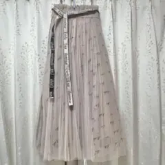 【SNIDEL】刺繍入りロングチュールスカート