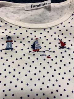 familiar ドット柄 フリル袖 Tシャツ 80 美品