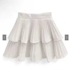 フリージアインパン裏地付きプリーツティアードミニスカート[ks097]