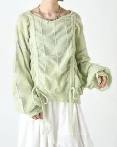 Wcloset パイピングドロストニット