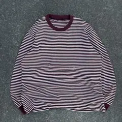 00s オールドユニクロ 短丈 ボーダー ロンＴ y2k シティーボーイ 人気