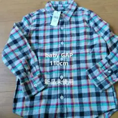 新品未使用　baby GAP 110cm 5years 長袖チェック柄シャツ秋冬