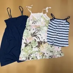 子供服女児用　ワンピース2点とノースリーブ1点のセット