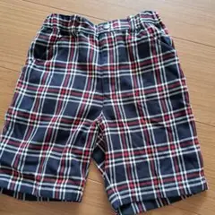 ムージョンジョン　ネイビー系チェック 半ズボン 110