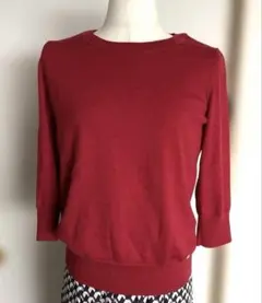 リフレクト　赤色ニットセーター 長袖 クルーネック