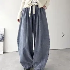 yuni △cotton denim back gom パンツ - メルカリ