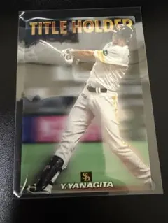 柳田悠岐 タイトルホルダー 2015年プロ野球チップスカード1枚