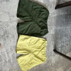ハーフパンツ 2色セット (オリーブグリーン・イエロー)