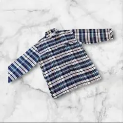 エルオム　メンズ　長袖チェック柄シャツ　フリーサイズ　膝丈　綿100% 黒青