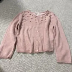 ZARA KNITWEAR ポンポン カーディガン ピンク 98cm