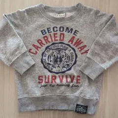 ミキハウスピクニック ロゴ 虎 トラ グレー トレーナー 100cm