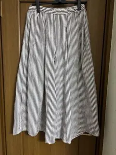 サマンサモスモス　ストライプ　リネン混ハカマパンツ