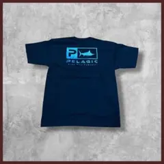 US古着 PELAGIC 両面プリント Tシャツ 半袖 ネイビー XLサイズ