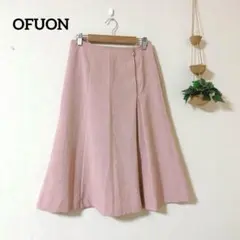 OFUON オフオン フレアスカート ミモレ丈 ピンク 38 M ウエストゴムのサムネイル