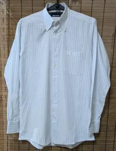 美品　アクアスキュータム　 長袖シャツ 　メンズ　ストライプ　秋冬用　三越伊勢丹