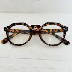 新品 度なし 伊達メガネ 丸メガネ べっ甲 セル クリアレンズ 男女 CH257